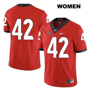 Women's Georgia Bulldogs NCAA #42 Jake Skole Nike Stitched Red Legend Authentic No Name College Football Jersey HRN6554SE